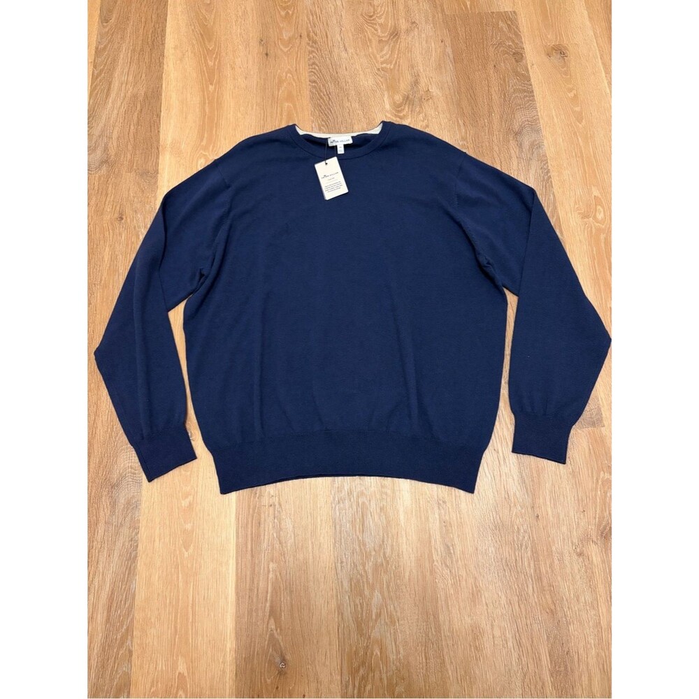 NWT Peter Millar Quiet Luxury Navy Sweater Silk & Cashmere Blend Size XL